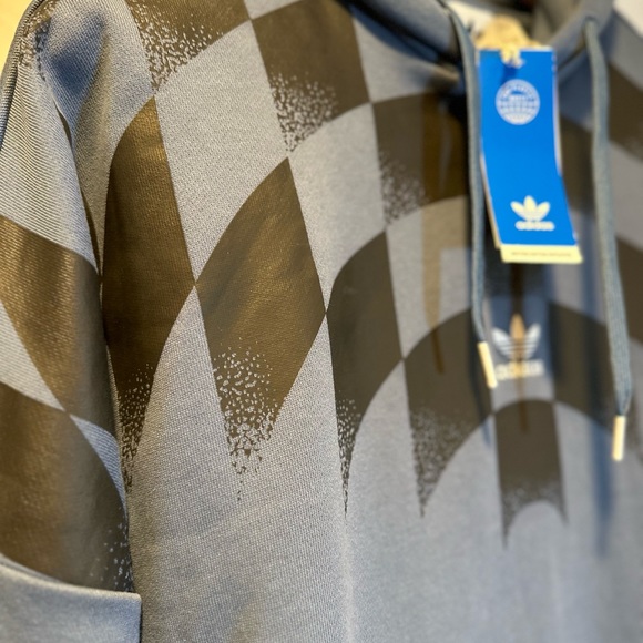NWT! Adidas Mens Rekive Graphic Hoodie Size M (HK7356) Blue - Picture 5 of 14